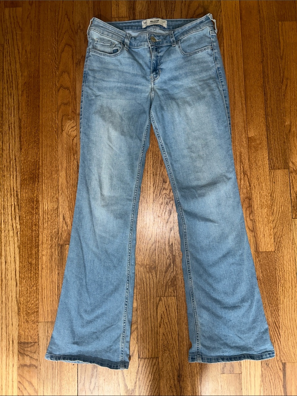 Hollister Light Wash Low-Rise Boot Women’s Flare Jeans sz 8R